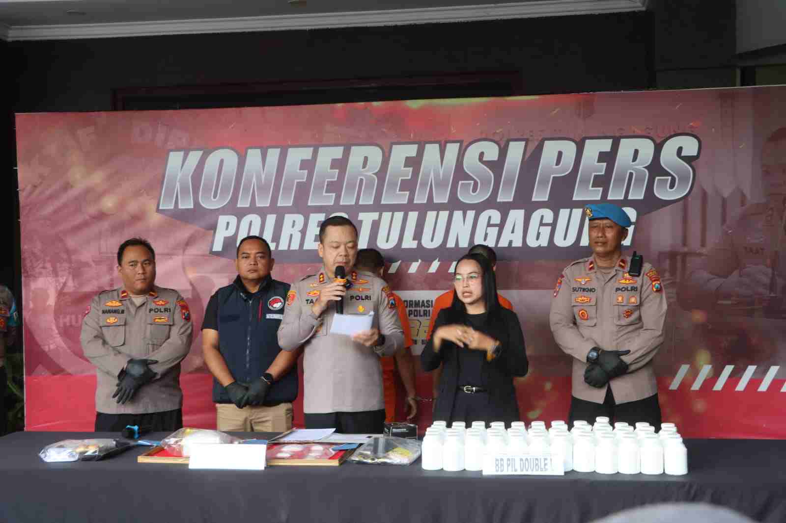 Polres Tulungagung Sita 1,2 Kg Sabu dan 60 Ribu Pil Double L, Dua Pengedar Ditangkap