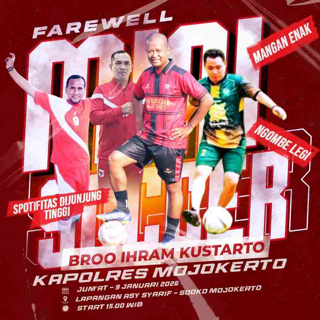 PWI Mojokerto FC Turun dengan Skuad Terbaik di Laga Farewell Kapolres