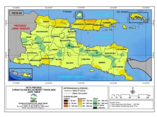 Cuaca Tak Menentu, BMKG Minta Warga Mojokerto Siaga Banjir dan Longsor hingga 10 Maret