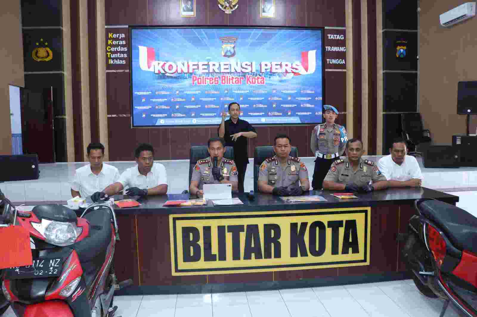 Polres Blitar Kota Bongkar Jaringan Curanmor Lintas Wilayah, Dua Tersangka Diamankan