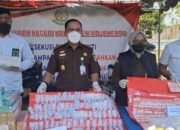 Hampir 814 Gram Sabu dan 66 Ribu Pil Double L Dimusnahkan Kejari Mojokerto